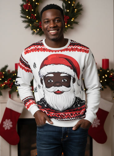 Black Santa (Not So) Ugly Sweatshirt (Unisex)