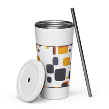 Load image into Gallery viewer, Spotted Insulated tumbler with a straw