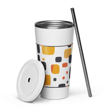 Load image into Gallery viewer, Spotted Insulated tumbler with a straw