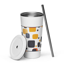 Load image into Gallery viewer, Spotted Insulated tumbler with a straw