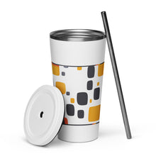 Load image into Gallery viewer, Spotted Insulated tumbler with a straw