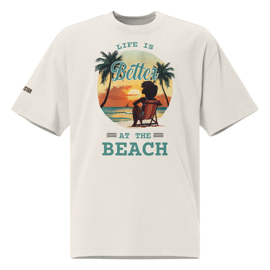 Life Is Better At The Beach Oversized Faded (Unisex)